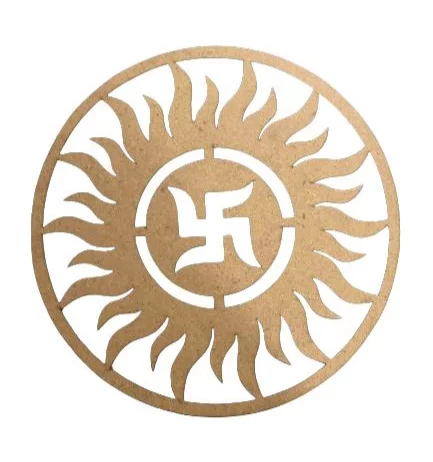Lasers Cut Round Swastik For Diwali Decoration
